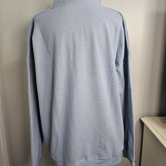 NEW Marc New York Women’s Ribbed 1/4-Zip Pullover Sweatshirt Light Blue Size XL - Picture 3 of 6